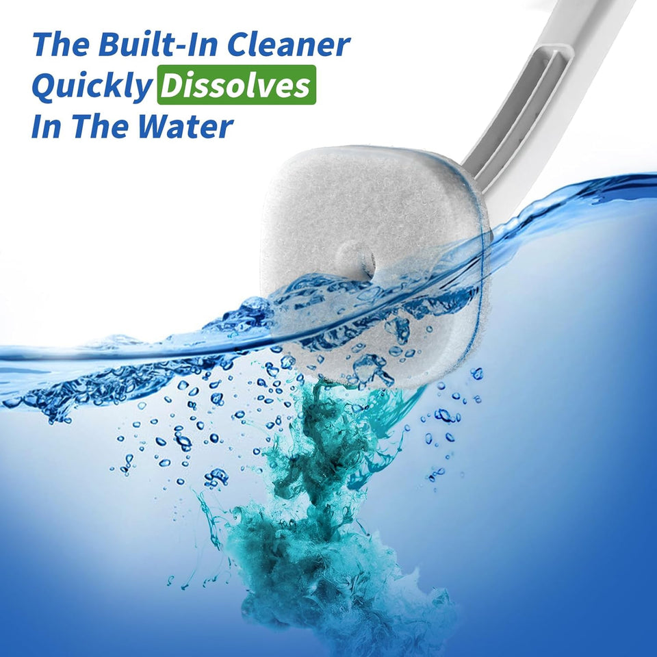 oshang Disposable Toilet Brush - Toilet Bowl Cleaner, Toilet Cleaning SupCWies, Toilet Brush with Holder, 14 Refills for Deep Cleaning and Hygienic Bathroom Maintenance