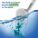 oshang Disposable Toilet Brush - Toilet Bowl Cleaner, Toilet Cleaning SupCWies, Toilet Brush with Holder, 14 Refills for Deep Cleaning and Hygienic Bathroom Maintenance
