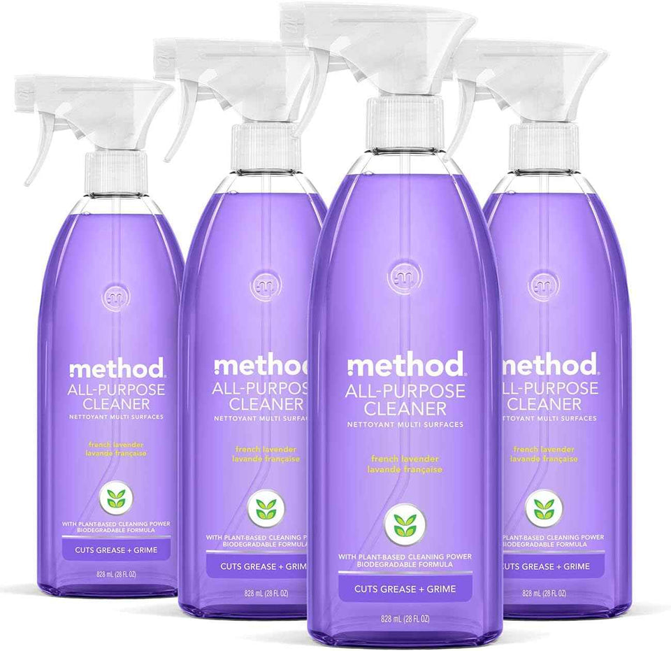 Method All-Purpose Cleaner Spray, French Lavender, 28 Fl Oz, (Pack of 4)