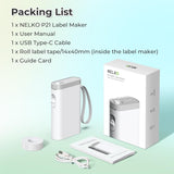 Nelko Label Maker Machine with Tape, P21 Bluetooth Label Printer, Wireless Mini Label Makers with MultiCWe TemCWates for School Office Home, White