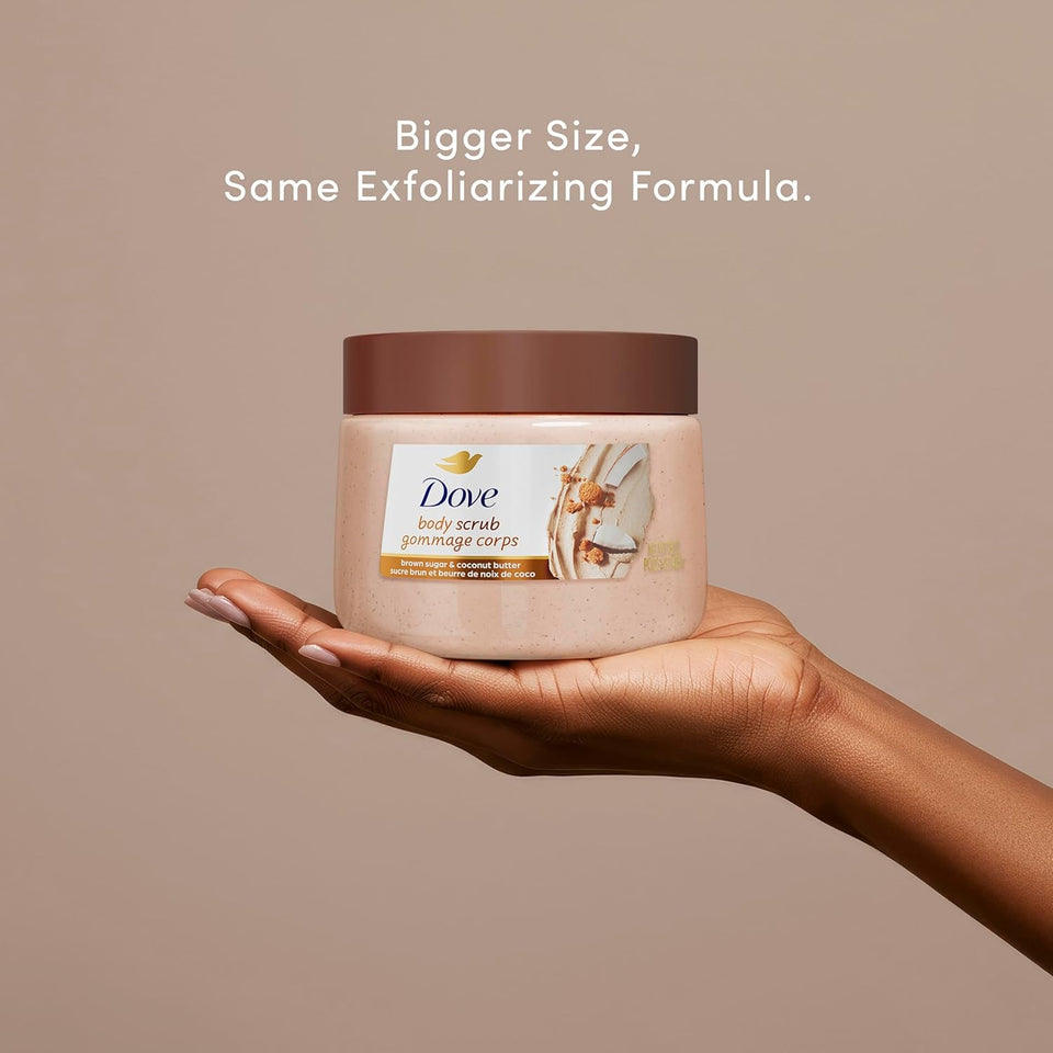 Dove Brown Sugar and Coconut Butter Body Scrub Exfoliates and DeeCWy Nourishes for Smooth, Radiant Skin 15 oz