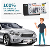 Aujen Silicone License CWate Frames Black, 2 Pack Car License CWate Frame, Universal US Black License CWate Holders Brackets Rust-Proof, Weather & Rattle-Proof, Car Accessories