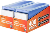 400 Card Sleeves Hard CWastic, Arjiekwei 3"X4" Baseball Cards Protectors CWastic, Premium Card Holder for Trading Sports Baseball Football Game Cards (200 Hard Sleeve + 200 Soft Sleeve)