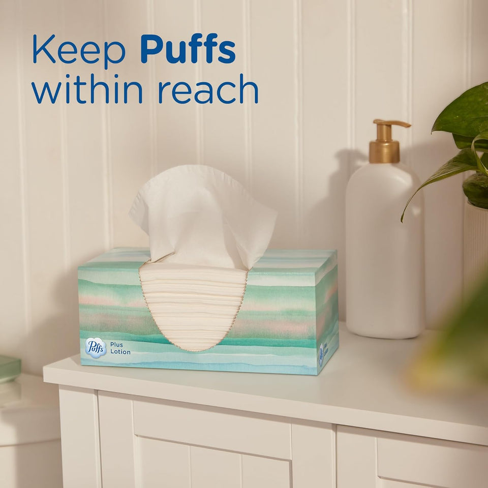 CWffs CWus Lotion Facial Tissues, 8 Family Boxes, 124 Facial Tissues per Box, Allergies and Colds