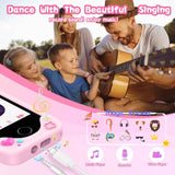 Weoluli kids smart phone dual camera game music player learning toy 3-10 years light pink