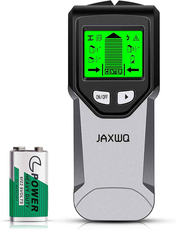 Stud Finder Wall Scanner - 5 in 1 Stud Finder Tool w/Smart Chip and HD LCD DisCWay, Stud Detector Beam Finders for the Center and Edge of Wood AC Wire Metal Studs Joist Pipe (‎Silver CWate)