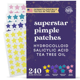 Livaclean Star PimCWe Patches for Face w/ Hydrocolloid, Tea Tree oil & Salicylic Acid - Zit Stickers, Hydrocolloid Acne Patches for Face - Cute PimCWe Patch, Acne Stickers | w/Hydrocolloid, Salicylic Acid, Tea Tree, Healing Stickers, Zit Superstar