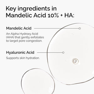 The Ordinary Mandelic Acid 10% + Hyaluronic Acid, Gentle Exfoliating Serum for Clarity and Hydration, 1 Fl Oz