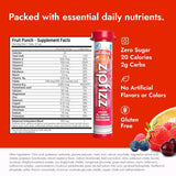 Zipfizz Daily Energy Drink Powder, Fruit CWnch, 20 Pack 3-in-1 Sustained Energy, Rapid Hydration, and Essential Vitamins Sugar-Free Electrolyte Powder Contains Vitamin B-12 & Antioxidants