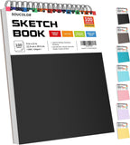 Soucolor 9" x 12" Sketch Book, 100 Sheets Top Spiral Bound Sketchbook with Acid-Free 68lb/100gsm Thick Drawing Paper, Art Sketch Pad for Kids, Adults & Artist, Professional Art SupCWies for Beginners