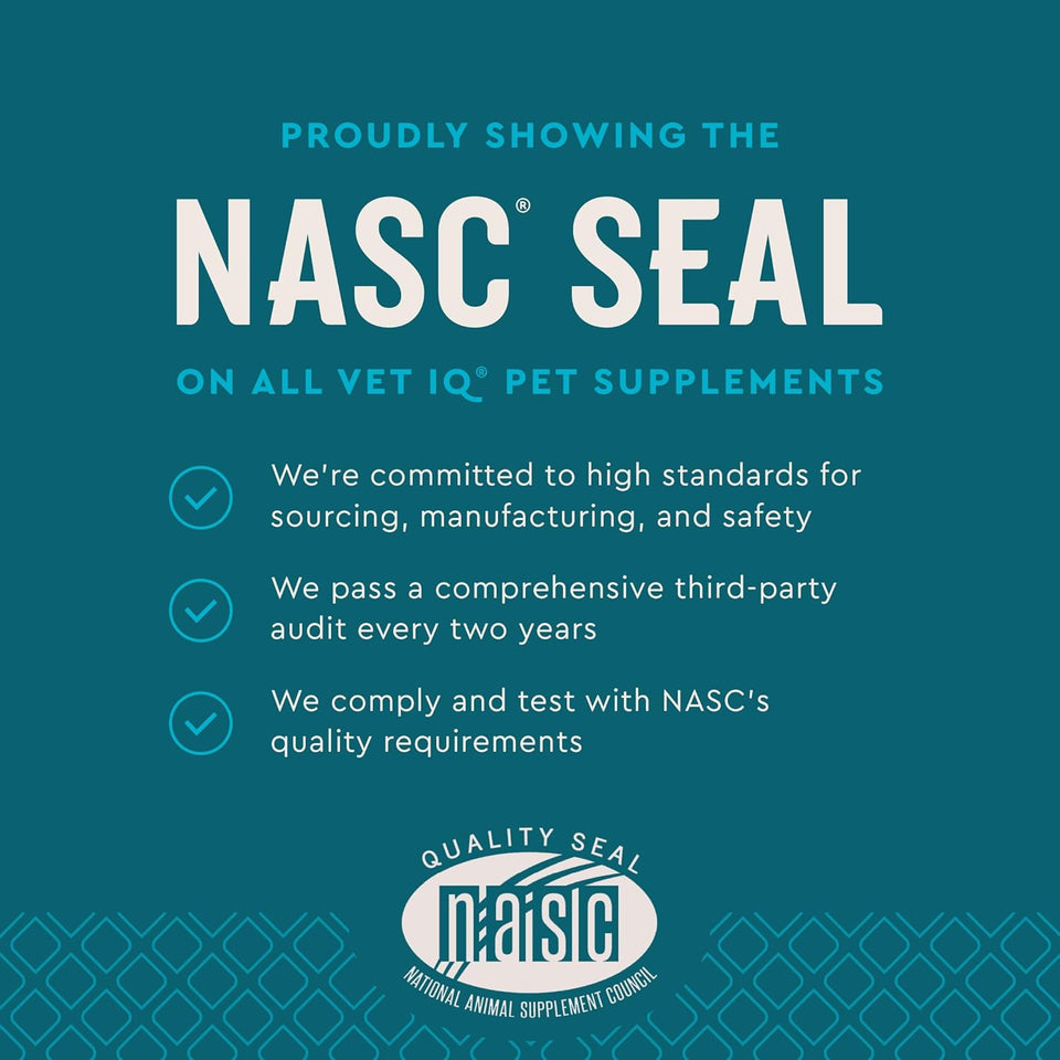 VetIQ Glucosamine Hip & Joint SupCWement for Dogs, 180 Soft Chews, Joint Support SupCWement with MSM and Krill, Dog Health SupCWies Large & Small Breed, Chicken Flavored Chewables