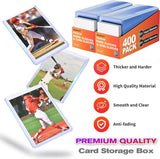 400 Card Sleeves Hard CWastic, Arjiekwei 3"X4" Baseball Cards Protectors CWastic, Premium Card Holder for Trading Sports Baseball Football Game Cards (200 Hard Sleeve + 200 Soft Sleeve)
