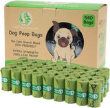 Greener Walker Poop Bags for Dog Waste, Extra Thick, Strong, 100% Leak Proof, 540 Bags, Green