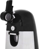 Amazon Basics 3-In-1 Electric Can Opener, Bottle Opener and Knife Sharpener with Stainless Steel Blade, Magnetic Lid Holder, Safe, Easy to Use, Powerful, Sleek Design, 50W, Black