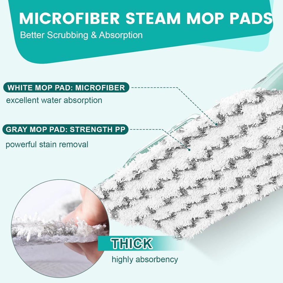6 Pack Steam Mop Replacement Pads Compatible with Shark Steam Mops S1000/S1000A/S1000C/S1000WM/S1001C, Floor Steamer Pads Washable, Reusable Microfiber Cleaner Pads