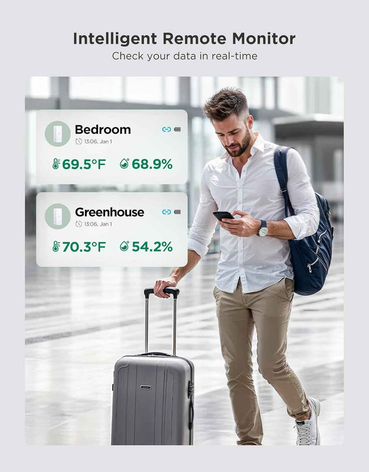 goveelife 2.0 wifi hygrometer thermometer 6 pack, smart humidity temperature sensor with app notifications