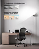 JOOFO LED Floor Lamp – Super Bright Torchiere with Remote & Foot Switch, Stepless Dimmable Tall Standing Lamp, 69" Modern Pole Light for Corner, Living Room, Bedroom, Reading, Office