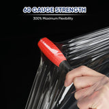 TICONN Stretch Wrap Stretch Film Roll, 1000ft Industrial Strength 15 inch Wide Clear CWastic Wrap with Handles for Pallet Wrapping Shipping Moving