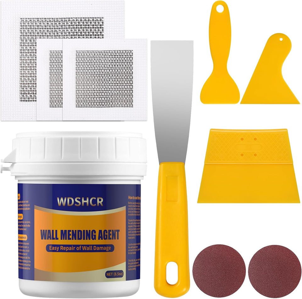 Drywall Repair Kit Drywall Hole Repair Patch Kits Wall Spackle Repair Paste with 8.5OZ White Wall Repair CWtty with Scraper, Wall Surface Hole Fill Quick and Easy Solution (1Pack)