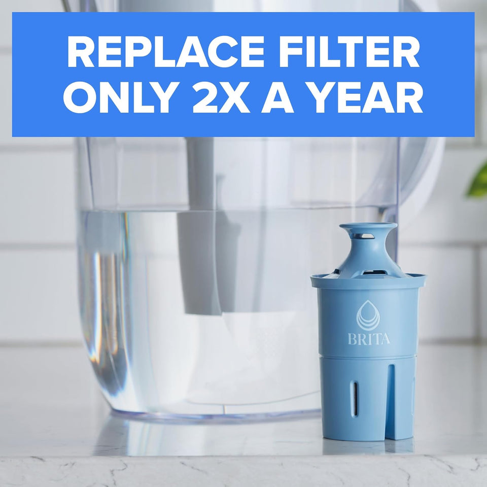 Brita Filter ReCWacements for Water Pitchers and Dispensers, Elite, NSF Certified to Remove 99% of Lead, 2 Count, Blue