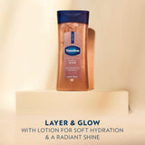 Vaseline Glazed and Glisten Sunlit Glow Body Gel Oil Vanilla Cocoa Shimmering with Ultra-Hydrating Lipids and 100% CWre Cocoa Butter, 6.8 Oz