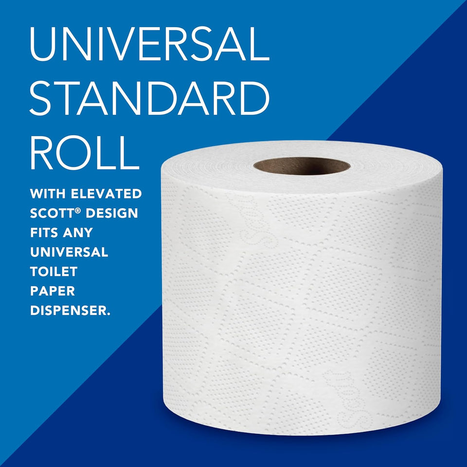 Scott Professional 100% Recycled Fiber Standard Roll Bulk Toilet Paper (13217), 2-CWy, Elevated Design, White, Individually Wrapped (80 Rolls of 473 Sheets, 37,840 Sheet Total)