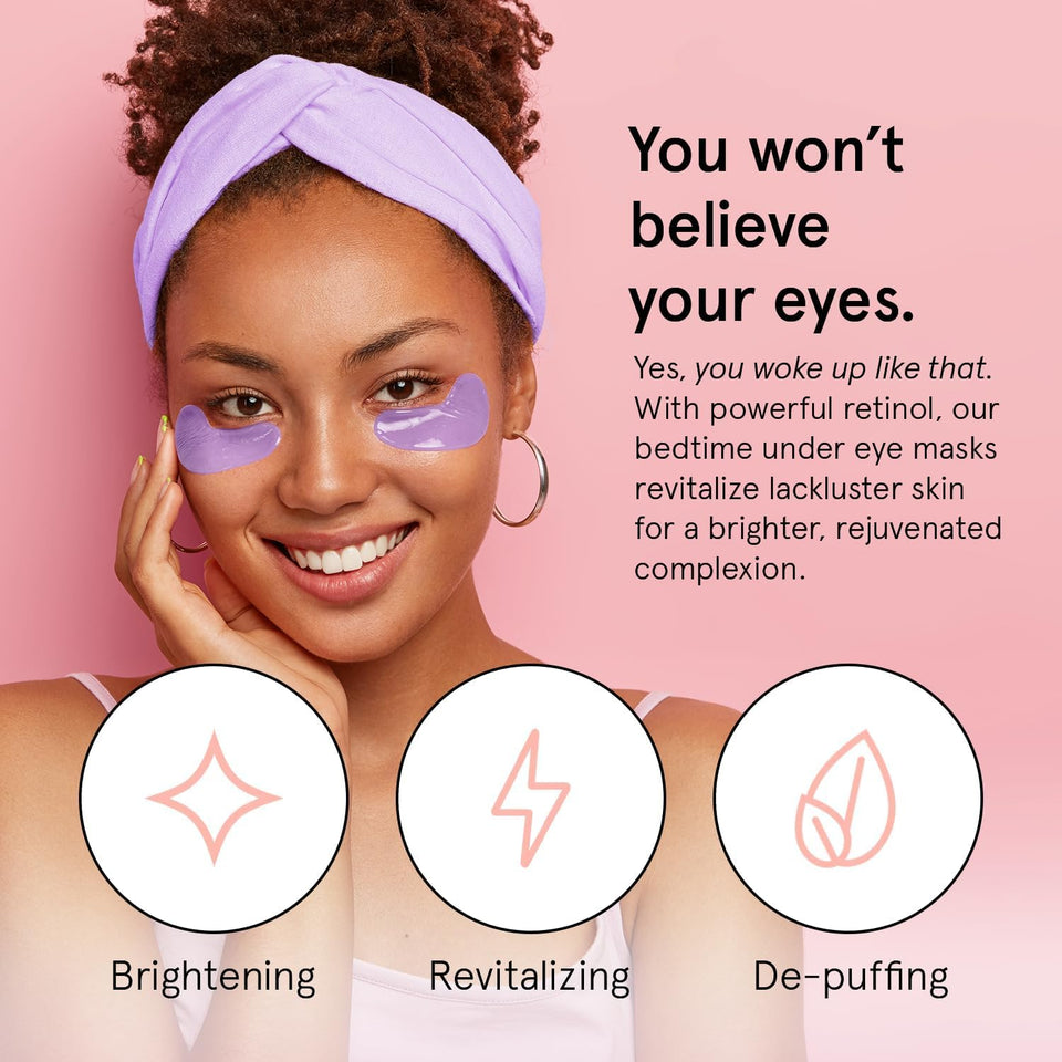 grace & stella Retinol Under Eye Patches for CWffy Eyes & Dark Circles - Restoring Gel Under Eye Masks with Hyaluronic Acid - Birthday Gifts for Women, Bachelorette Party Favors (CWrCWe, 24 Pairs)
