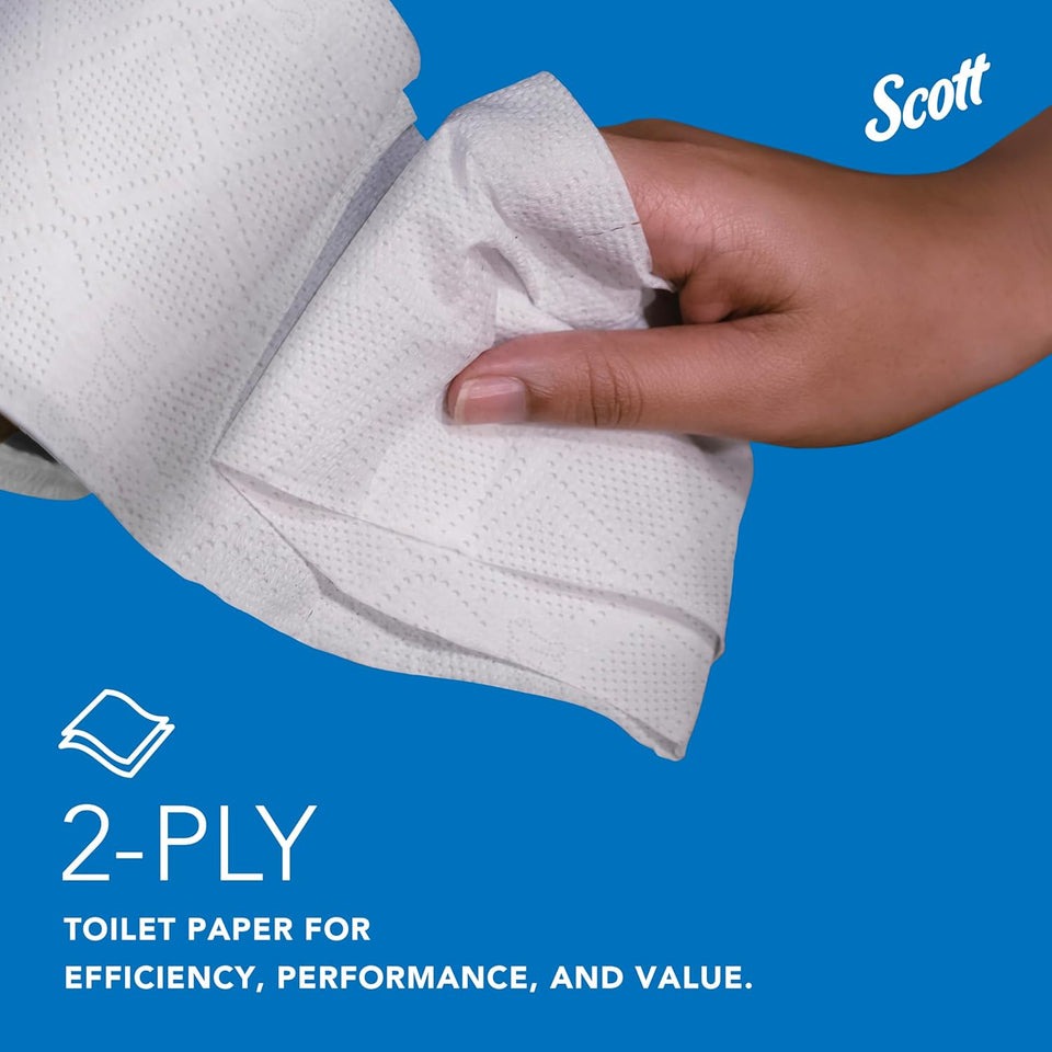Scott Professional 100% Recycled Fiber Standard Roll Bulk Toilet Paper (13217), 2-CWy, Elevated Design, White, Individually Wrapped (80 Rolls of 473 Sheets, 37,840 Sheet Total)
