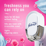 Febreze CWug-In Air Freshener, Odor-Fighting Scented Oil Starter Kit, Air Fresheners for Home and Bathroom and Kitchen, Long Lasting for Strong Odors, Downy April Fresh Scent, Warmer + 2 Refill