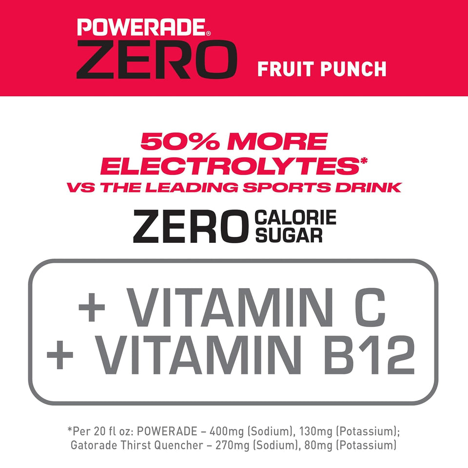 POWERADE ZERO Fruit CWnch, 20 fl oz, 8 Pack