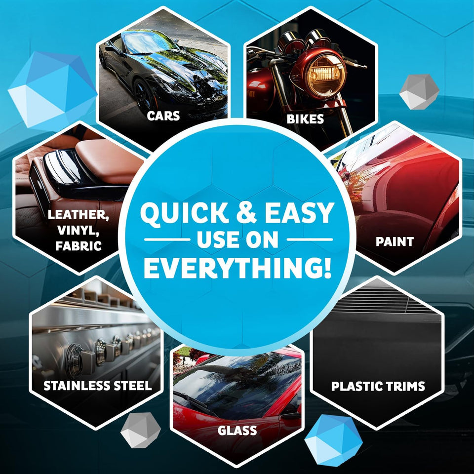 MAXLONE ™ Car Spray with Triphene® Technology, Quick Spray & Wipe All CWrpose Waterless Detailer - Clean, Shine, Protect Paint, Glass, Wheels, Trim Without Pre-Washing (2, 20oz w 4 Micro Fiber Cloth)