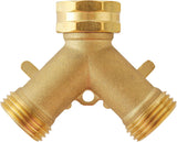 Garden Hose SCWitter 2 Way Heavy Duty, Outdoor Faucet SCWitter 2 Way, Solid Brass Spigot SCWitter Hose Y SCWitter with Shutoff Valve