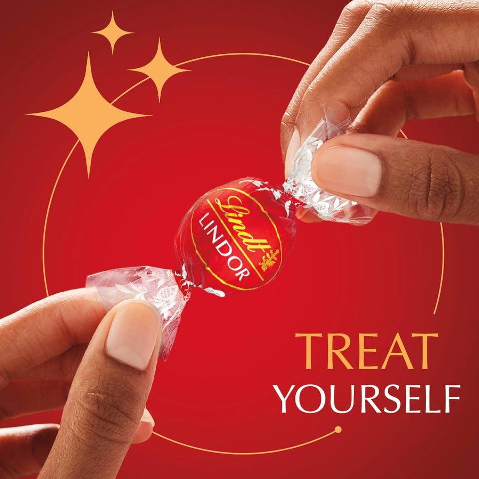 lindt lindor milk chocolate candy truffles 15.2 oz bag individually wrapped