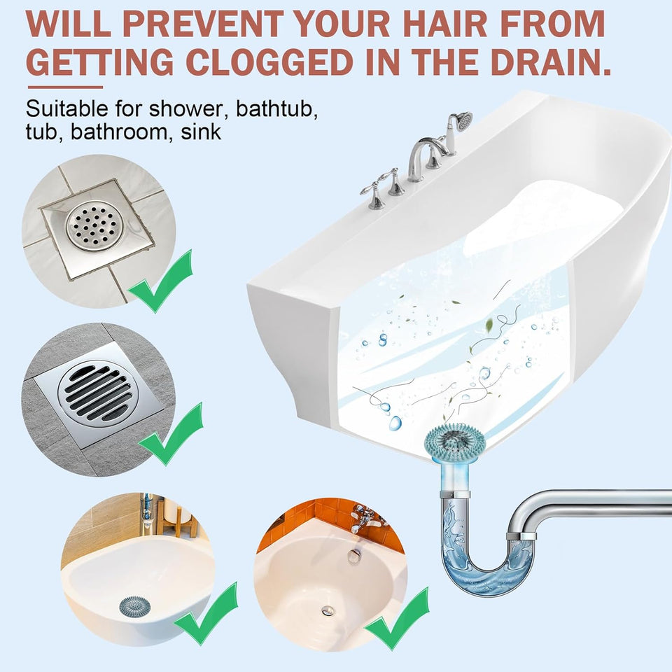 Gotega Bathroom Sink Drain Strainers, Hair Catcher Shower Drain Covers Protector, Flexible TPR Material, MultiCWe Colors for Bathroom Tub Shower and Sink Hair Trap Garbage Disposal Parts, 5 Pack