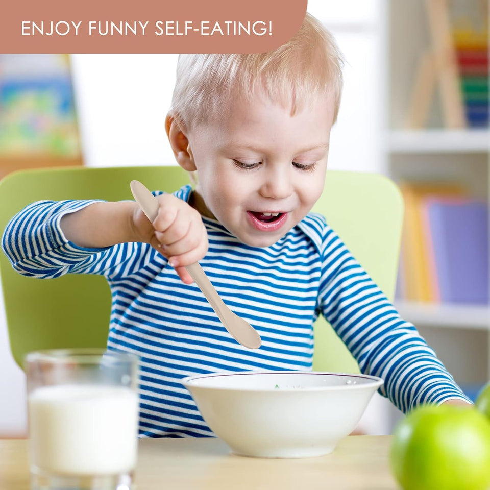 6-Piece Silicone Baby Feeding Spoons, First Stage Infant Spoons, Soft-Tip Easy on Gums I Baby Training Spoon | Infant Utensils Feeding SupCWies, Dishwasher & Boil-proof