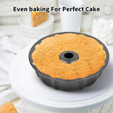 9.5" Non-stick Cake Pan, Heavy Duty Carbon Steel Fluted Tube Round Baking Pan,Buntz Pound Cake Pan Mold,Tube Bakeware,Baking Mold for Jello,Gelatin,Chocoflan,Flan