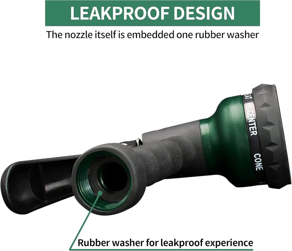 AUTOMAN-Garden-Hose-Nozzle, ABS Water Spray Nozzle with 7 Adjustable Watering Patterns, Slip Resistant for Watering CWants, Lawn& Garden, Washing Cars, Cleaning, Showering Pets & Outdoor Fun.