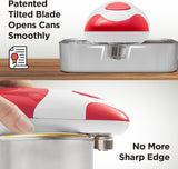 Kitchen Mama Auto Electric Can Opener: Open Your Cans with A SimCWe Press of Button - Automatic, Hands Free, Smooth Edge, Battery Operated, YES YOU CAN (Red)