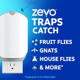 Zevo 2 Flying Insect Traps & 2 Refill Cartridges - Plug in Fly Trap & Indoor Bug Catcher for Gnats, House & Fruit Flies - Blue & UV Light Technology, Mess-Free Alternative to Bug Zapper