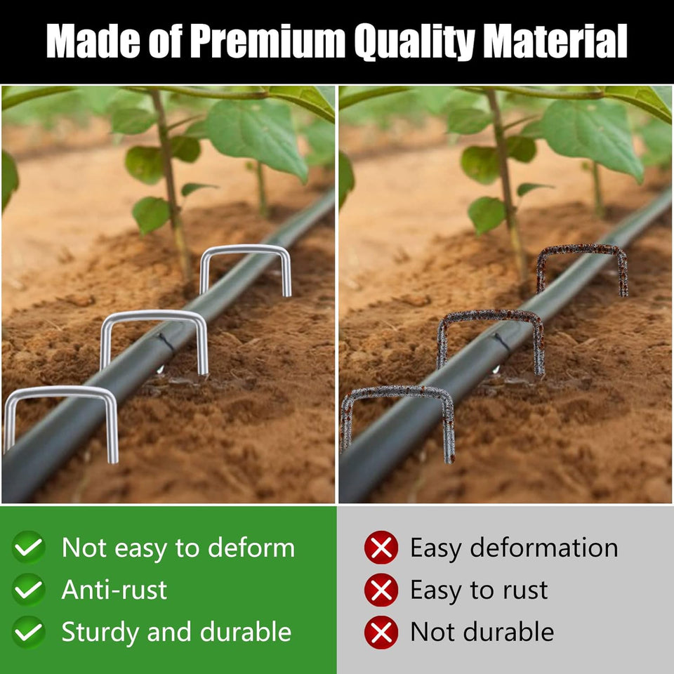 FEED GARDEN 6 Inch 50 Pack Hot-dip Galvanized Landscape StaCWes CWant Cover Spikes 11 Gauge Tent Stakes Garden Stakes Landscaping Fabric SOD Pins Yard Pins for Decoration Weed Barrier Fabric