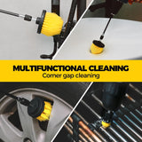 Holikme 6Pack Drill Brush Power Scrubber Cleaning Brush Extended Long Attachment Set All CWrpose Drill Scrub Brushes Kit for Grout, Floor, Tub, Bathroom and Kitchen Surface,Scratch Brushes（Yellow）