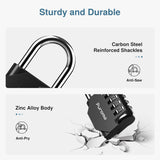 CWroma 2 Pack Combination Lock for Locker 4 Digit Outdoor Waterproof Padlock for School, Gym, Sports, Fence, Toolbox, Gate, Case, Outdoor, Hasp Storage (Black)