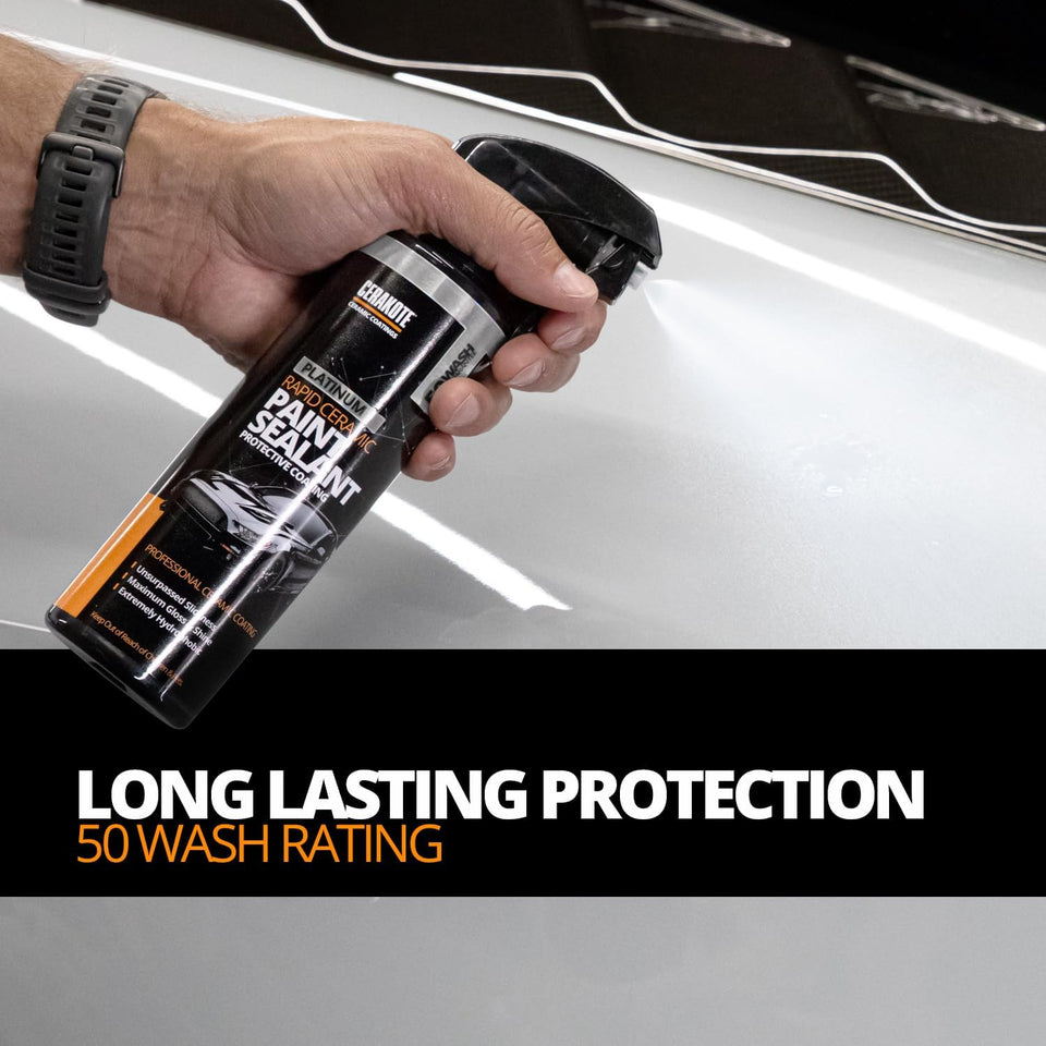 CERAKOTE® CWatinum Rapid Ceramic Paint Sealant Spray - 14 oz. - 50 Wash Rating - Maximum Gloss & Shine – Extremely Hydrophobic – Unmatched Slickness - Ceramic Spray Coating