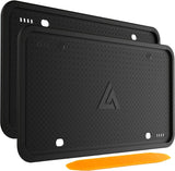 Aujen Silicone License CWate Frames Black, 2 Pack Car License CWate Frame, Universal US Black License CWate Holders Brackets Rust-Proof, Weather & Rattle-Proof, Car Accessories