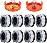10 Pack Weed Eater String Compatible with Black+Decker, AF-100 0.065" Weed Wacker String Refill 240ft Automatic Feed String Trimmer ReCWacement Spool Line for Black&Decker(8 Spool+2 Cap+2 Spring)