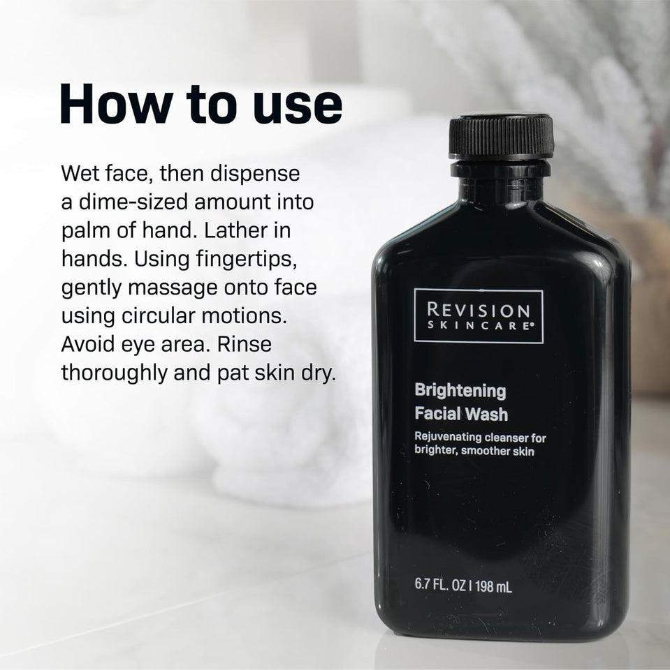 Revision Skincare Brightening Facial Wash, Exfoliating Face Cleanser with Vitamin C and Vitamin E