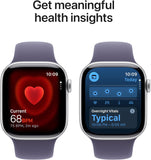 Apple Watch Series 11 [GPS 42mm] Smartwatch with Silver Aluminum Case with Purple Fog Sport Band - S/M. Sleep Score, Fitness Tracker, Health Monitoring, Always-On Display, Water Resistant