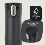 Contigo West Loop 3.0 Stainless Steel Insulated Travel Mug, Leak Proof with AutoSeal Lid, 16oz, Matte Black