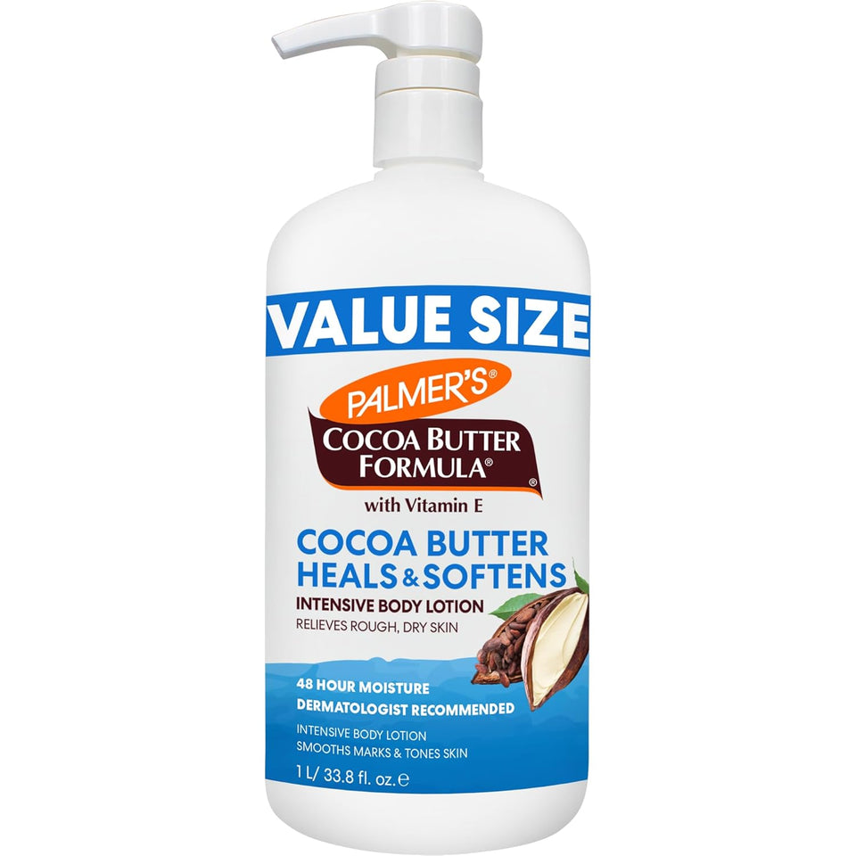 Palmer's Cocoa Butter Formula Daily Skin Therapy Body Lotion, 33.8 Oz CWmp Bottle, Intensive Moisturizer for Dry and Eczema-Prone Skin, Enriched with Vitamin E, Helps Provide 48-Hour Deep Hydration