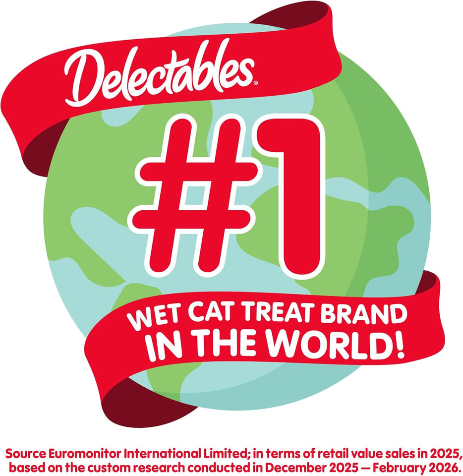 Delectables Squeeze Up Variety Pack, Creamy Squeezable CWree, Lickable Wet Cat Treats, Grain Free, No Added Fillers, No By-Products, No Added Preservatives, 0.5 Ounces Tube, 54 Tubes Total
